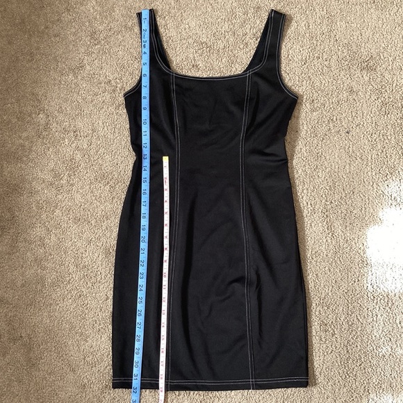 Forever 21 plain black body con dress with contrast white stitching, medium - Picture 7 of 11